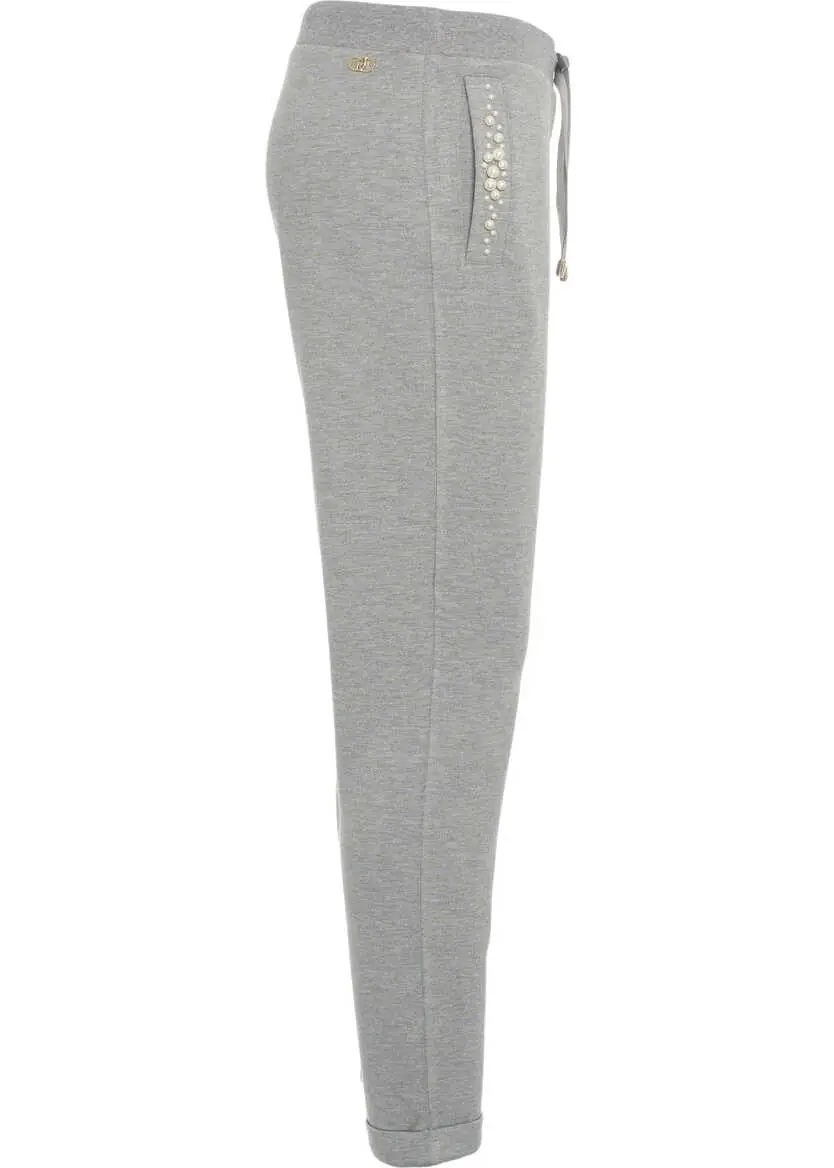 Pantaloni de trening LIU JO SPORT Joggers with pearls Grey Femei (BM 19033459) 3