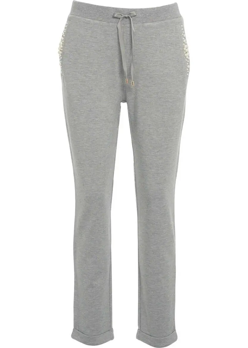 Pantaloni de trening LIU JO SPORT Joggers with pearls Grey Femei (BM 19033459) 1