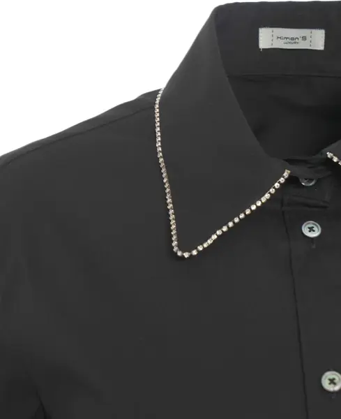 Bluze Himons Blouse with rhinestone applique Black Femei (BM 19033474) 4
