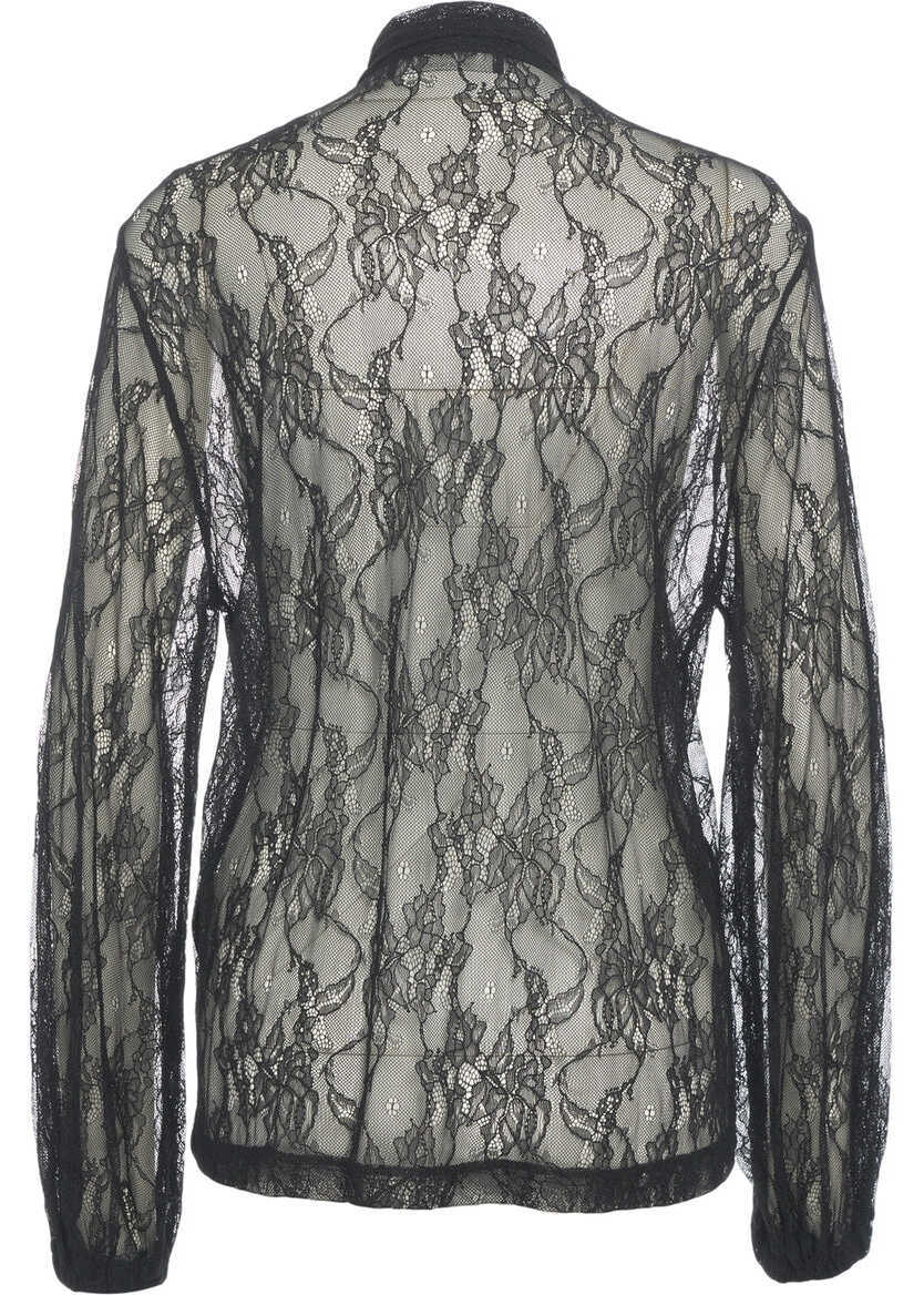 Bluze Kaos Lace blouse with bow collar Black Femei (BM 19033483) 3