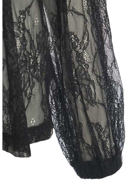 Bluze Kaos Lace blouse with bow collar Black Femei (BM 19033483) 4