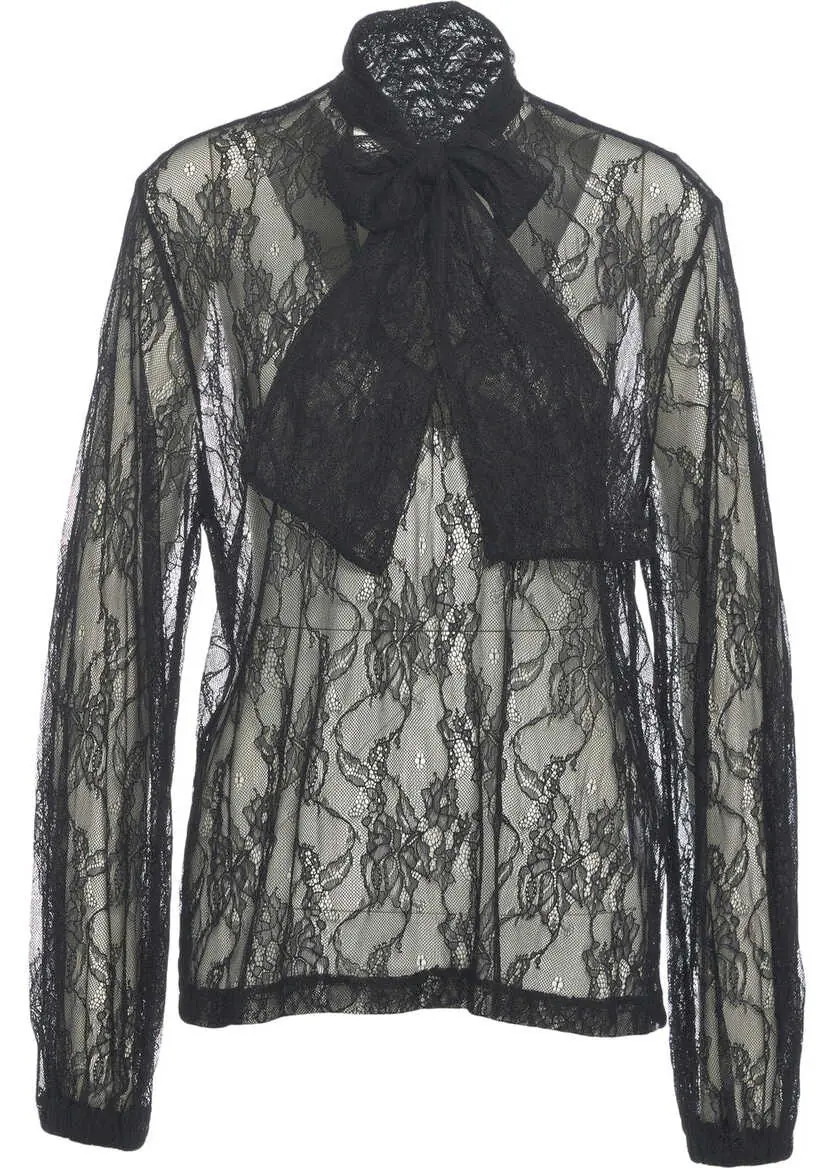 Bluze Kaos Lace blouse with bow collar Black Femei (BM 19033483) 1