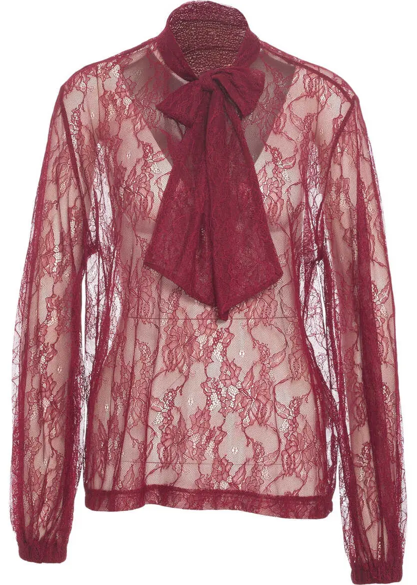 Bluze Kaos Lace blouse with bow collar Red Femei (BM 19033483) 2