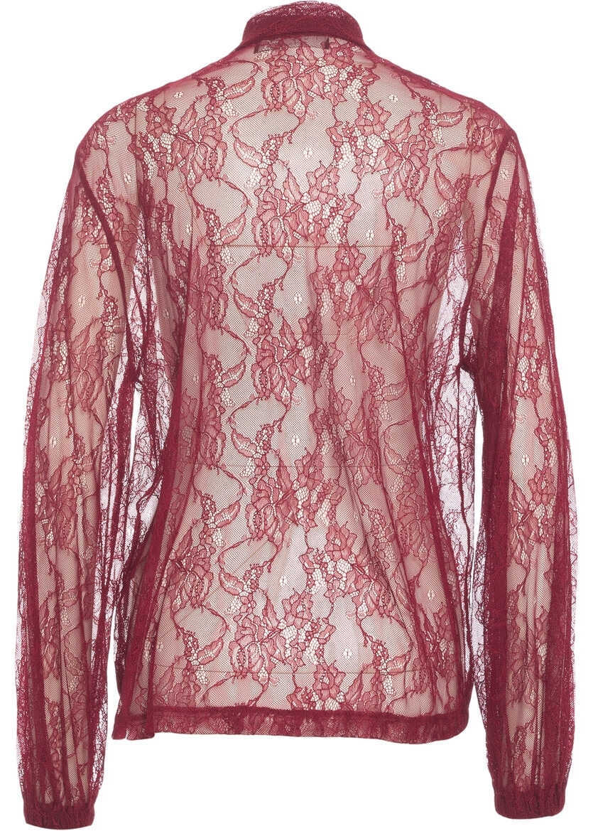 Bluze Kaos Lace blouse with bow collar Red Femei (BM 19033483) 3