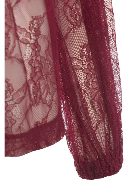 Bluze Kaos Lace blouse with bow collar Red Femei (BM 19033483) 4