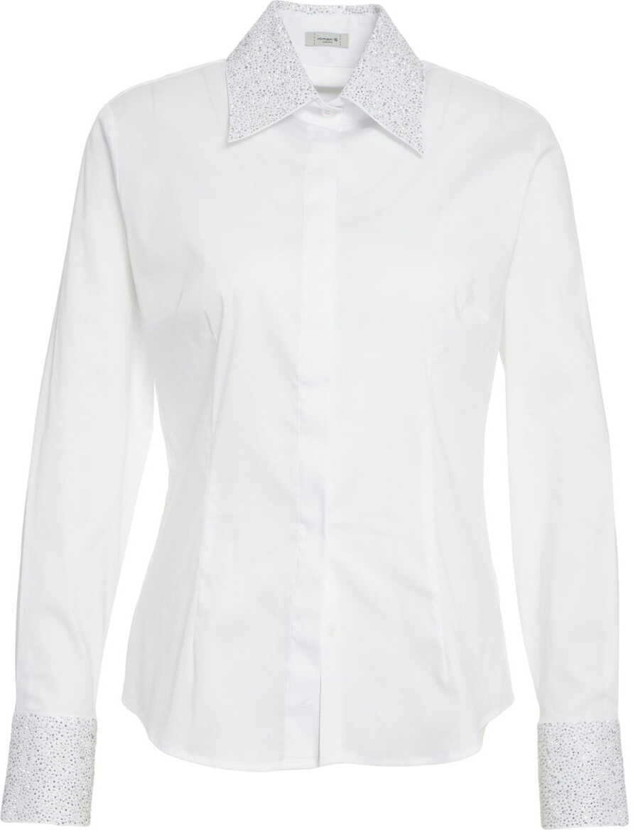 Bluze Himons Blouse with strass applique White Femei (BM 19033516) 2