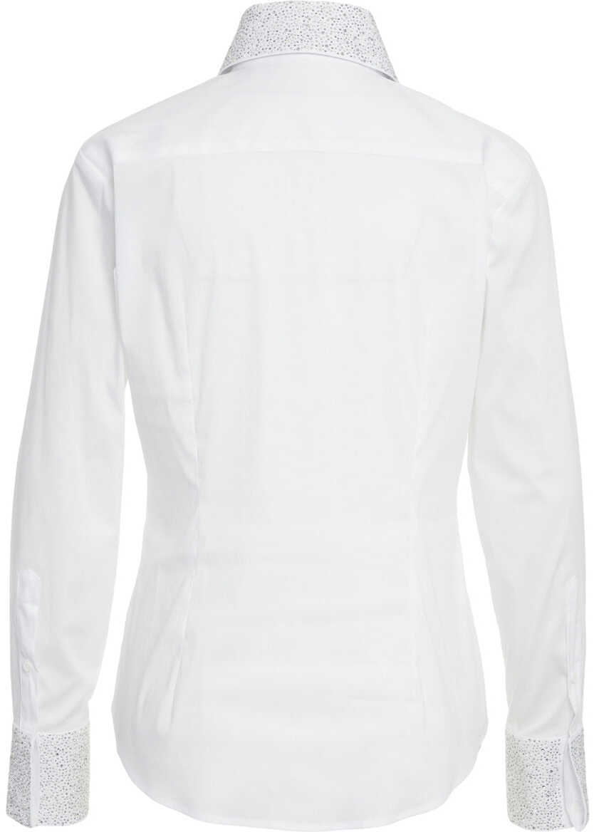 Bluze Himons Blouse with strass applique White Femei (BM 19033516) 4