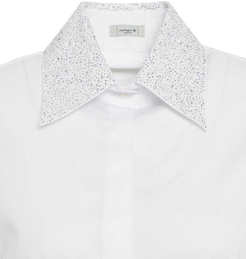 Bluze Himons Blouse with strass applique White Femei (BM 19033516) 5