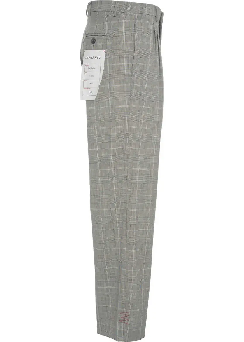 Pantaloni casual AMARANTO Pants with check pattern Grey Barbati (BM 19033528) 3