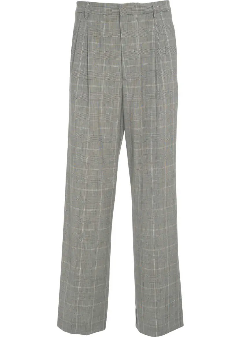 Pantaloni casual AMARANTO Pants with check pattern Grey Barbati (BM 19033528) 1