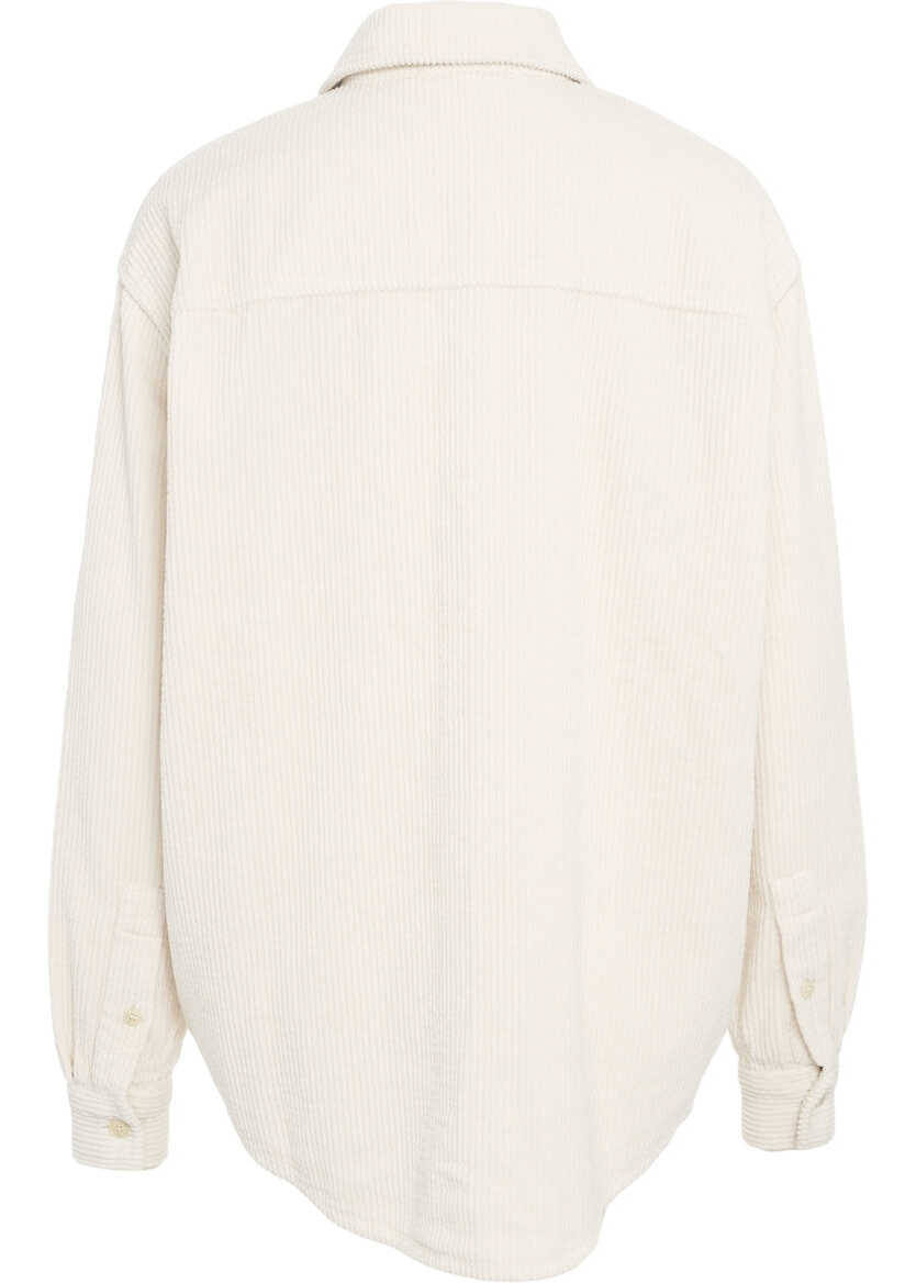 Bluze elegante American Vintage Corduroy shirt Padow White Femei (BM 19033531) 3