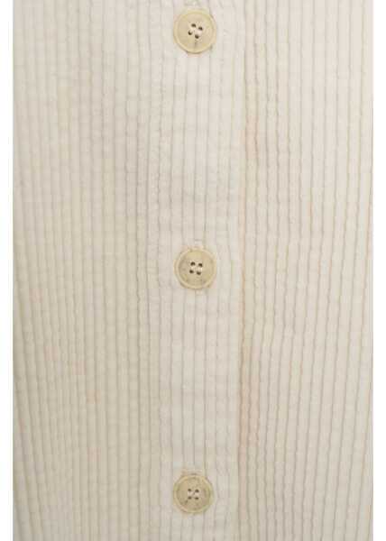 Bluze elegante American Vintage Corduroy shirt Padow White Femei (BM 19033531) 4