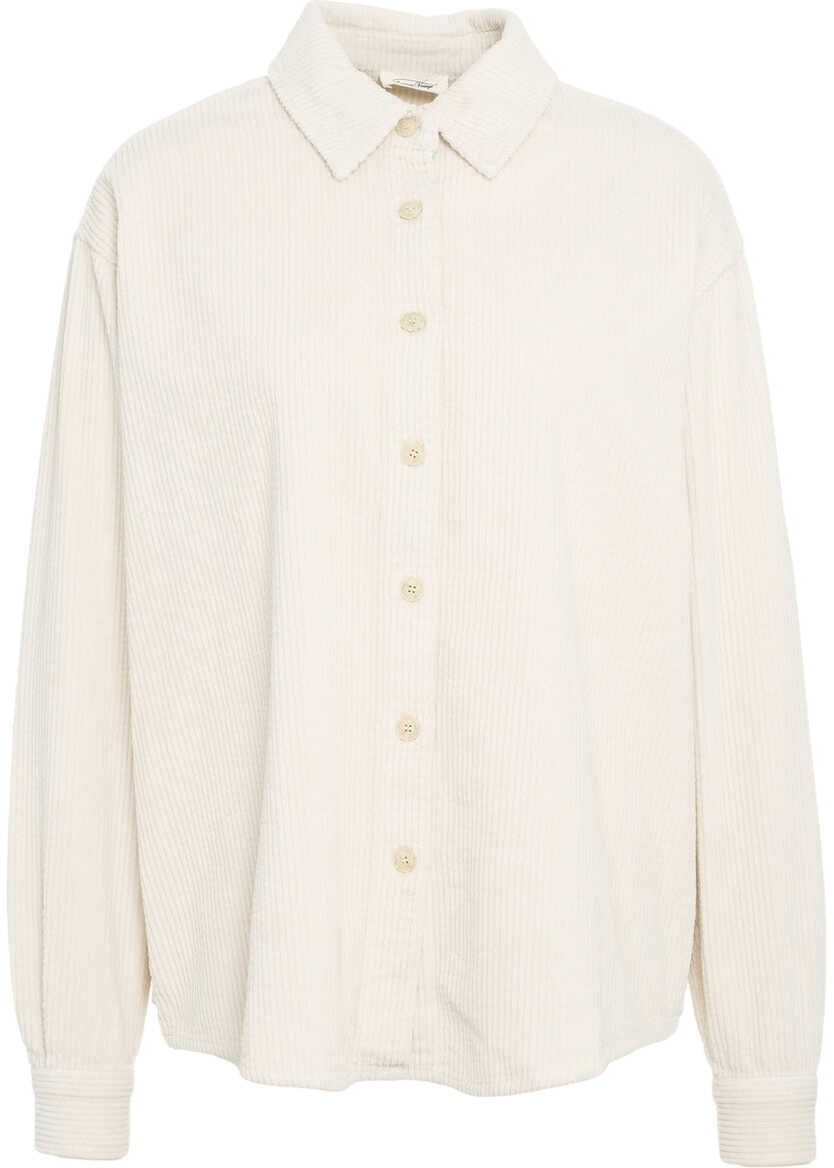 Bluze elegante American Vintage Corduroy shirt Padow White Femei (BM 19033531) 6