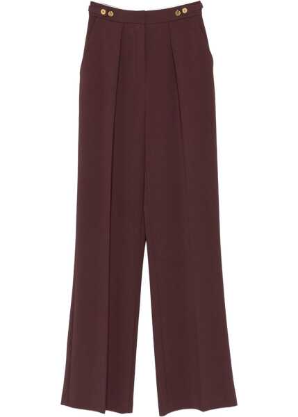 Pantaloni casual Elisabetta Franchi Wide trousers with pleats Red Femei (BM 19033543) 1