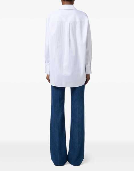 Bluze Elisabetta Franchi Oversize blouse with logo White Femei (BM 19033555) 3