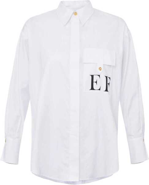 Bluze Elisabetta Franchi Oversize blouse with logo White Femei (BM 19033555) 1