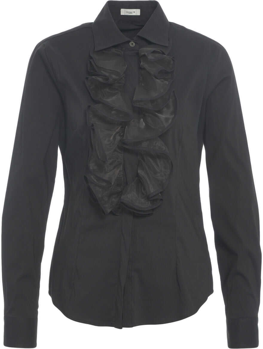 Bluze Himons Blouse with ruffles Black Femei (BM 19033558) 2
