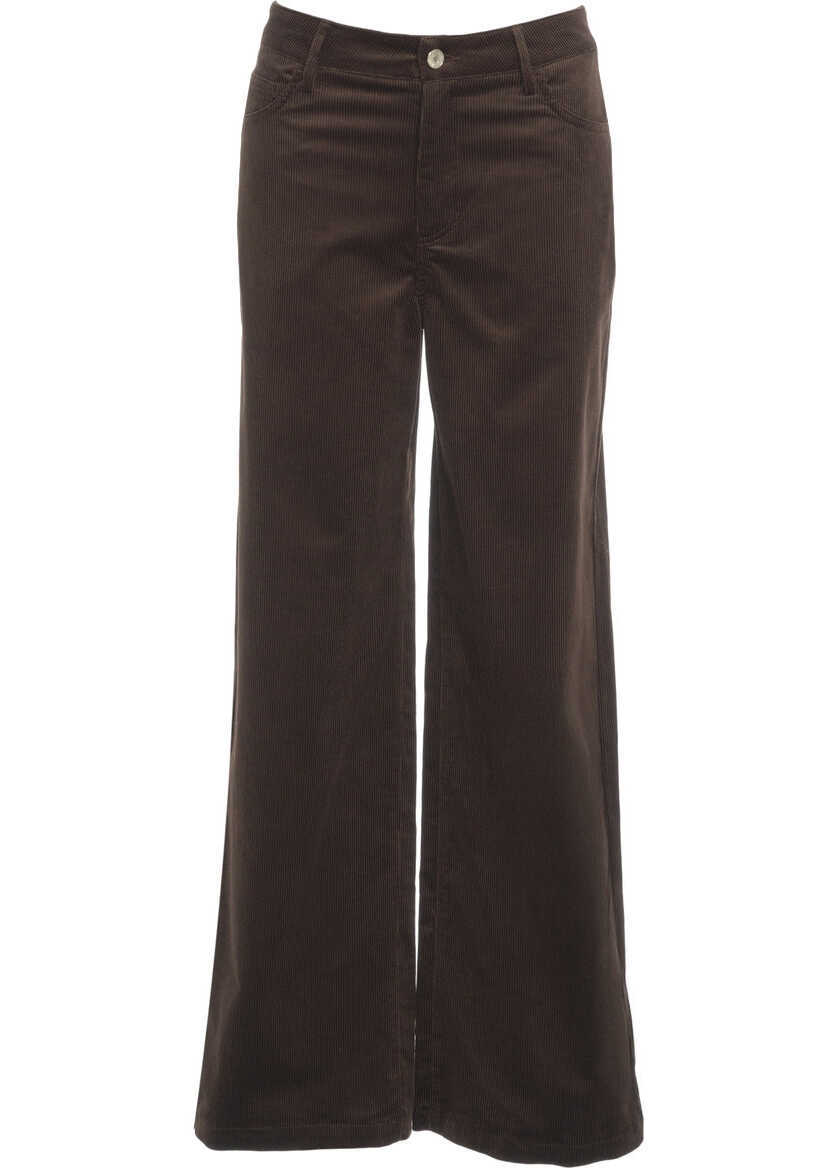 Pantaloni casual Liu Jo White Corduroy pants Brown Femei (BM 19033585) 2