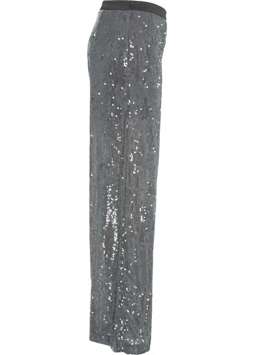 Pantaloni casual Jucca Palazzo trousers with sequins Grey Femei (BM 19033615) 3