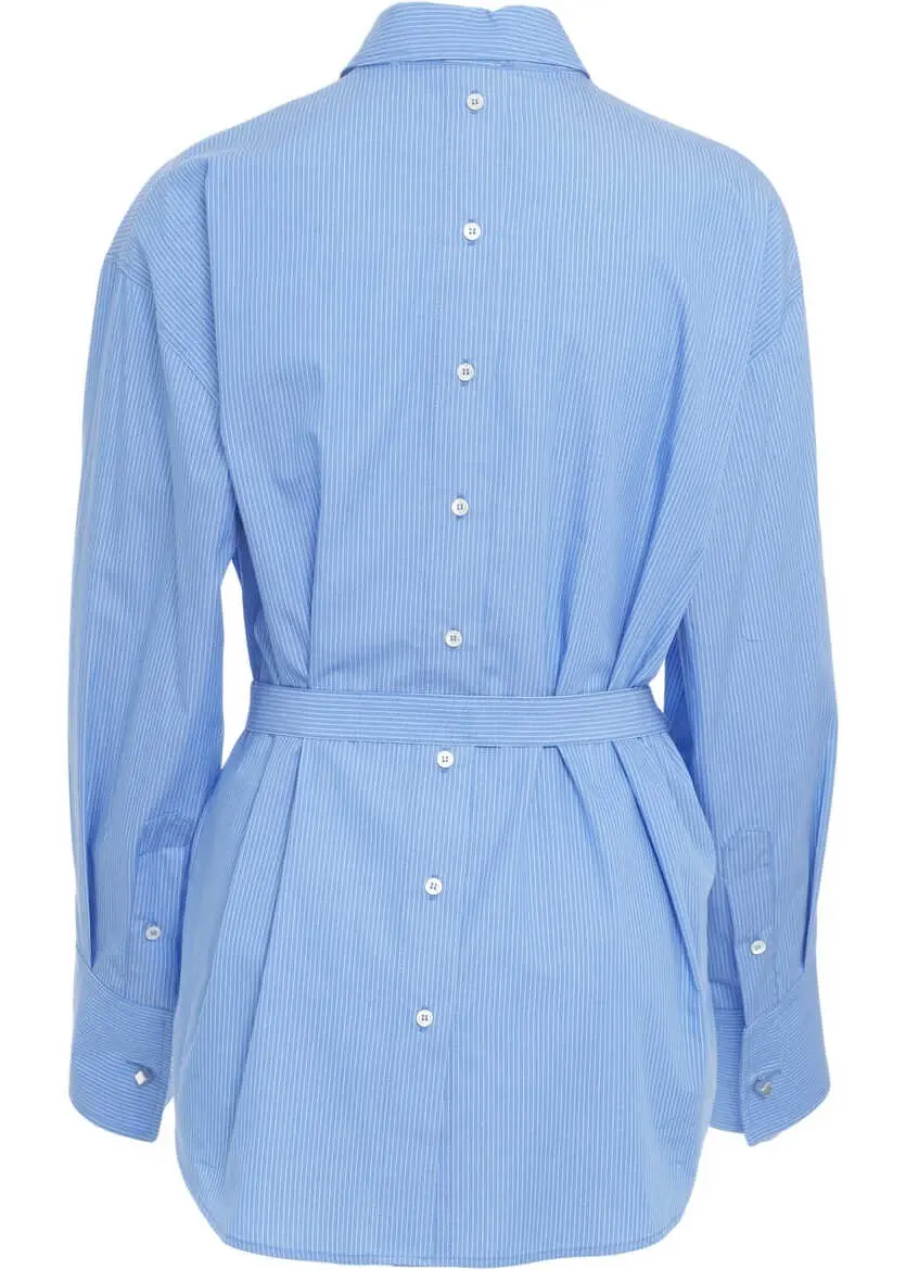 Bluze Otto d ame Striped blouse with waist belt Blue Femei (BM 19033630) 4