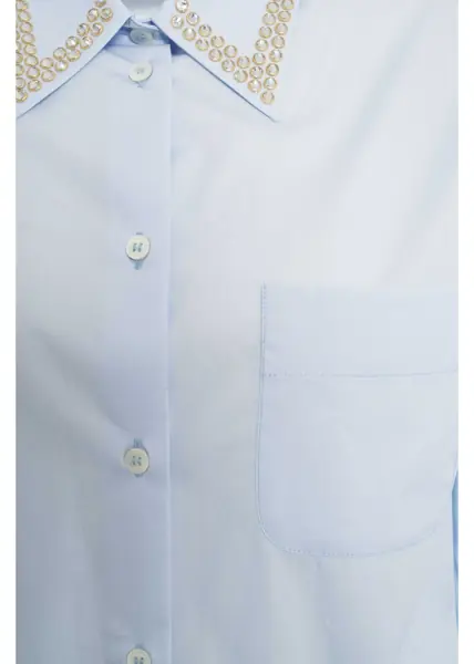 Bluze N21 Blouse with strass application Blue Femei (BM 19033633) 6