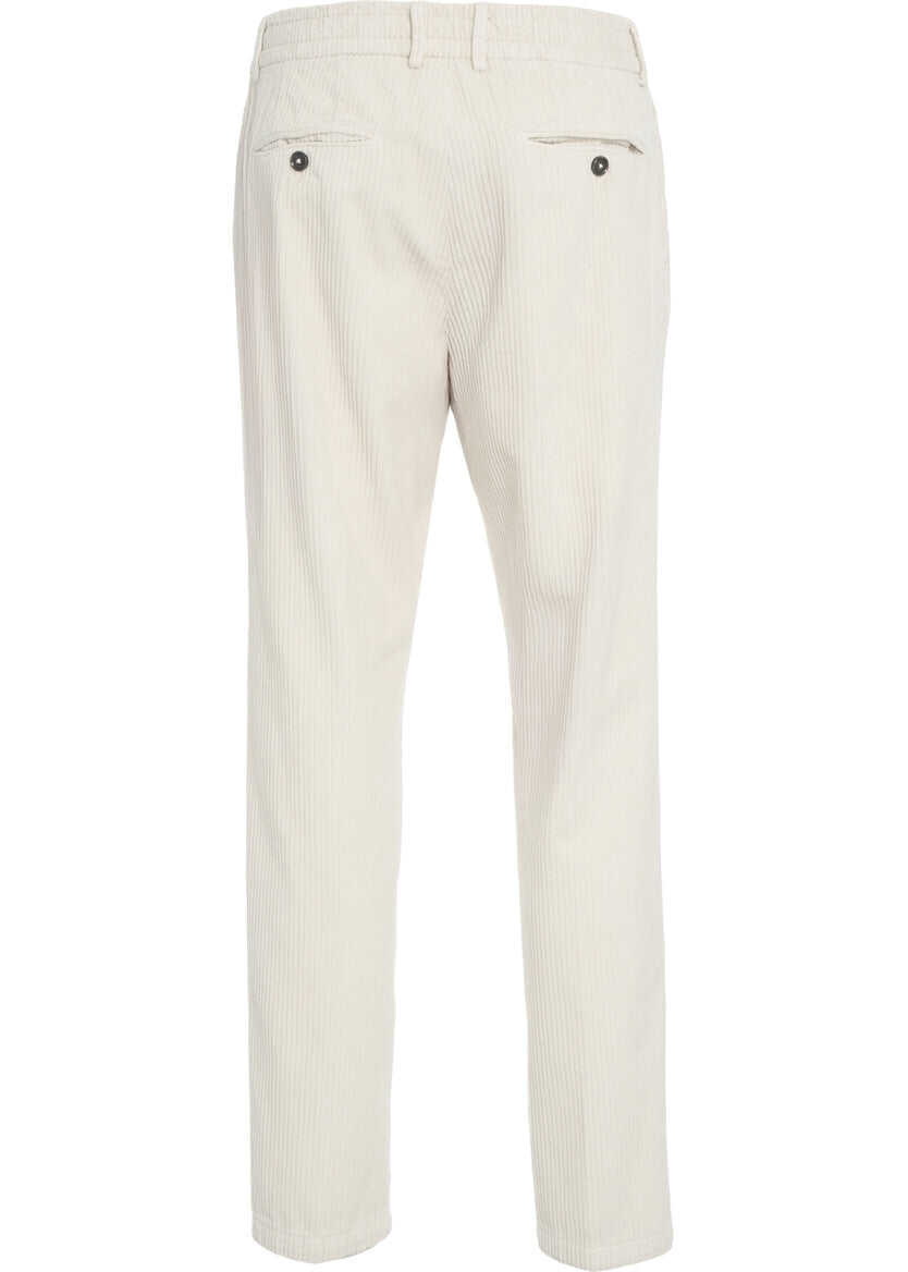 Pantaloni casual Cruna Corduroy pants White Barbati (BM 19033648) 4