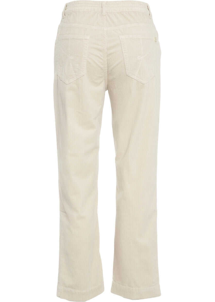 Pantaloni casual Kaos Corduroy pants Beige Femei (BM 19033663) 4