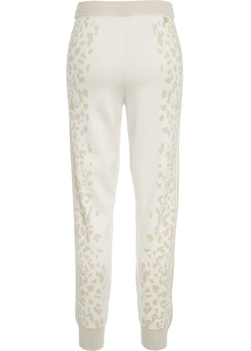 Pantaloni de trening LIU JO SPORT Joggers with animal print Beige Femei (BM 19033666) 4