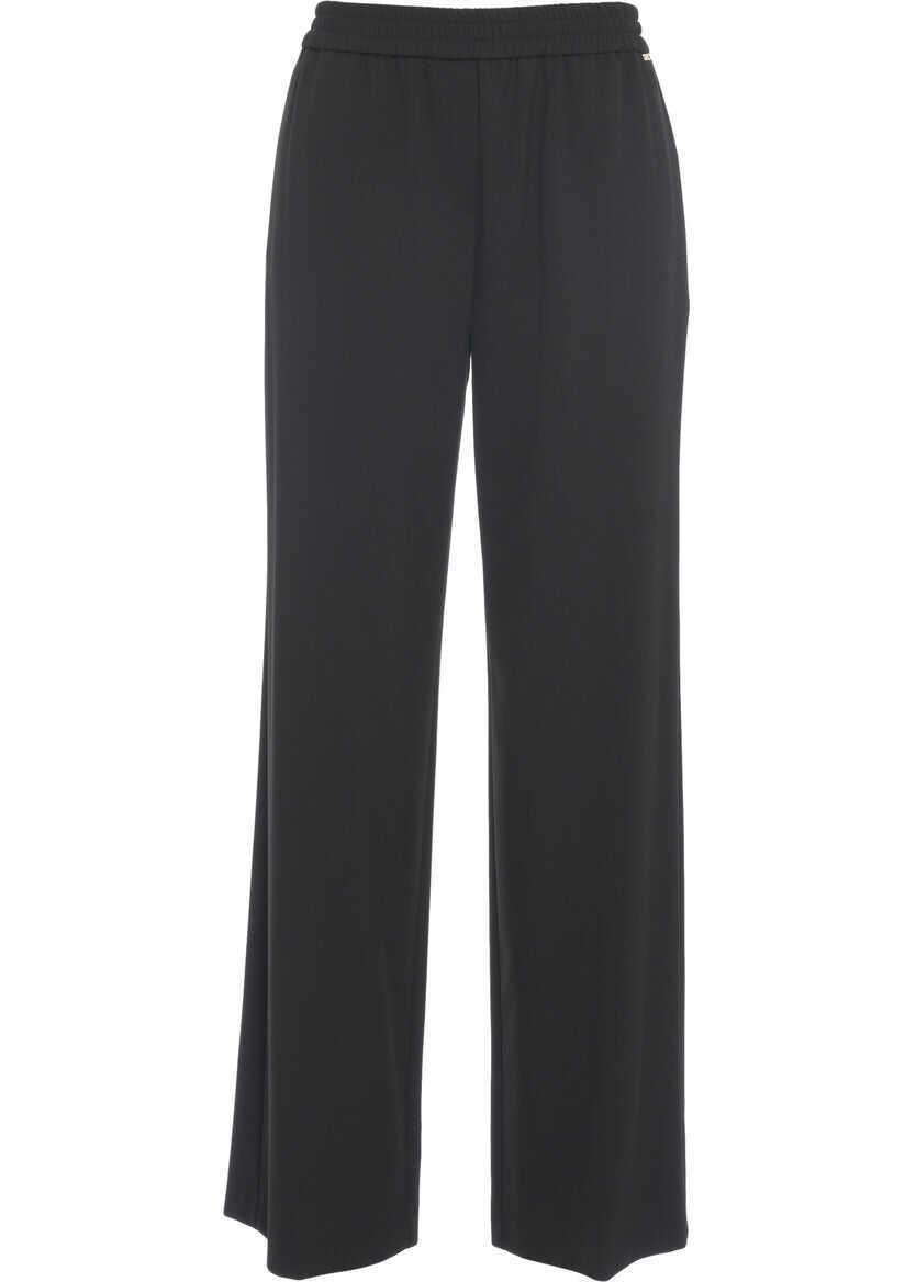 Pantaloni casual Kaos Wide leg trousers Black Femei (BM 19033669) 2