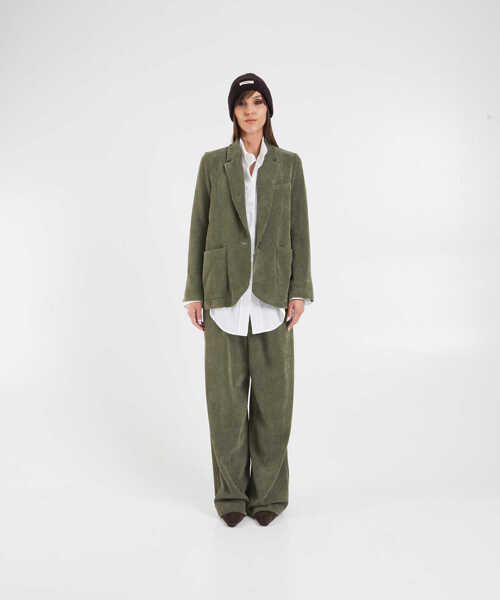 Pantaloni casual 8PM Pleated trousers Philomena Green Femei (BM 19033675) 3