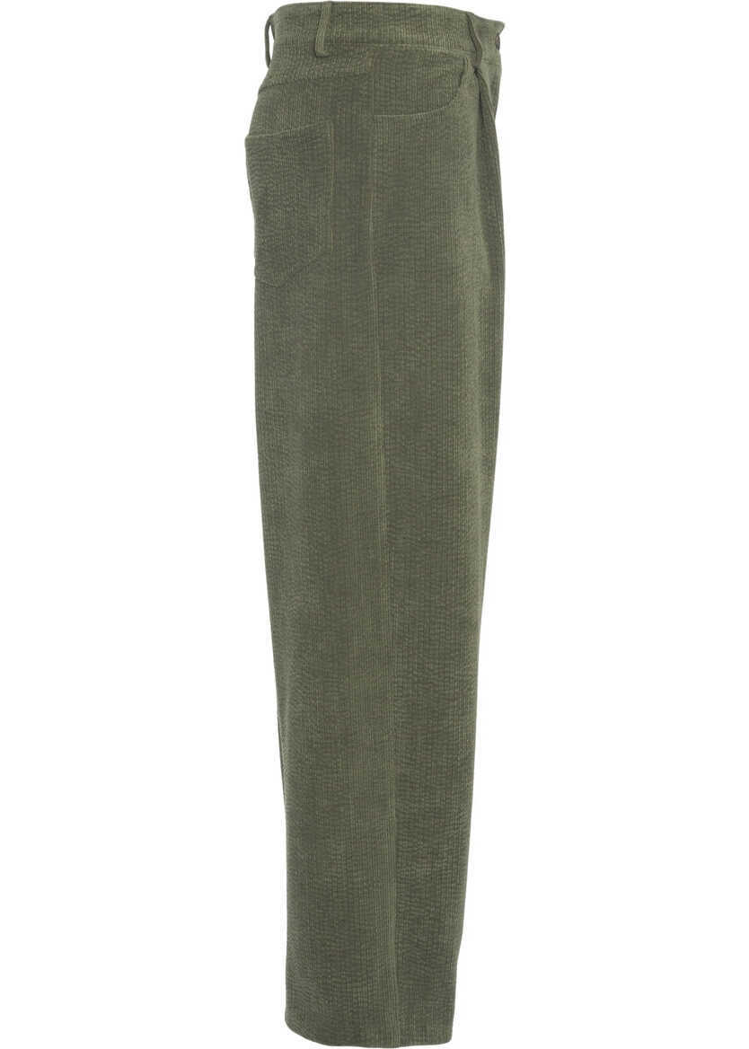 Pantaloni casual 8PM Pleated trousers Philomena Green Femei (BM 19033675) 4