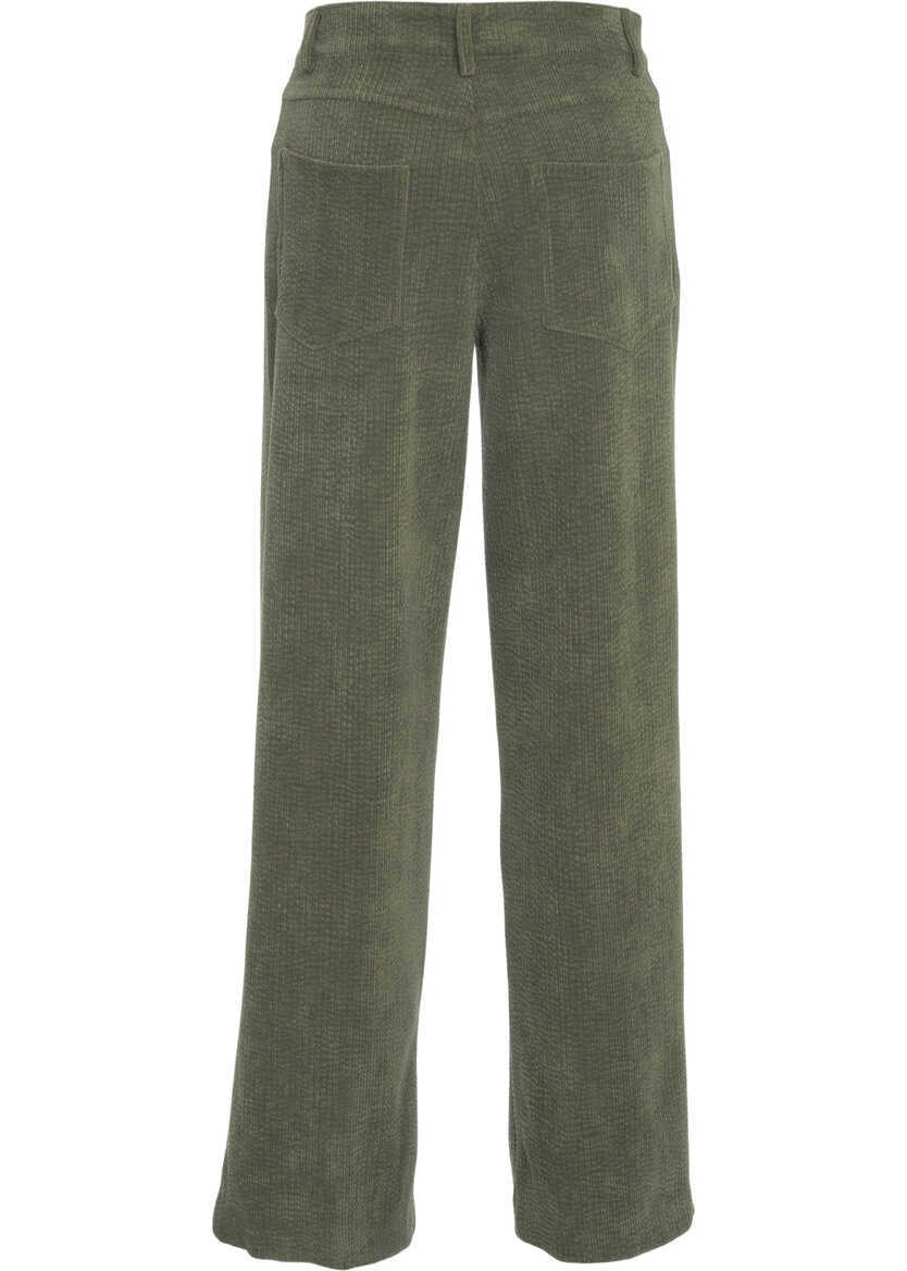 Pantaloni casual 8PM Pleated trousers Philomena Green Femei (BM 19033675) 5