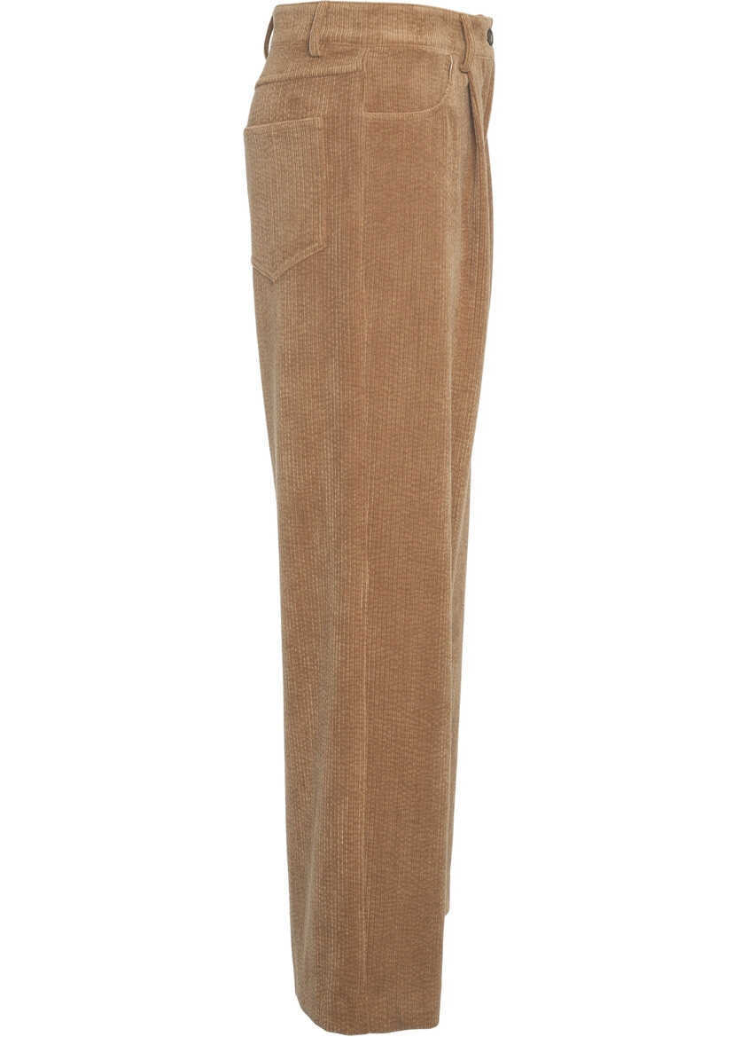 Pantaloni casual 8PM Pleated trousers Philomena Beige Femei (BM 19033675) 3