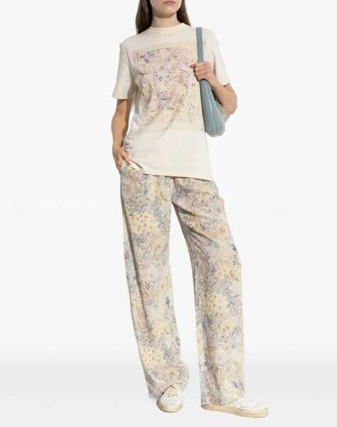 Pantaloni casual Golden Goose Wide leg pants with floral print Multicolor Femei (BM 19033681) 2
