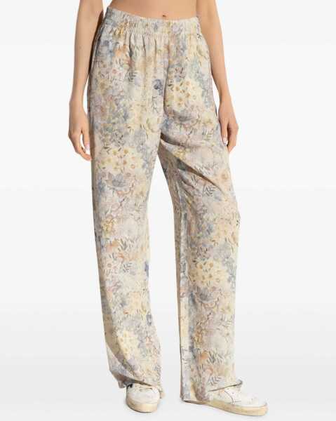 Pantaloni casual Golden Goose Wide leg pants with floral print Multicolor Femei (BM 19033681) 3