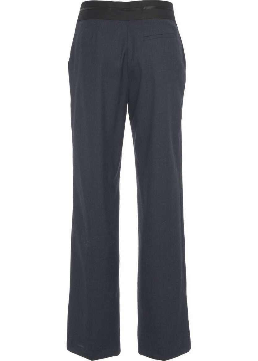 Pantaloni casual Erika Cavallini Trousers wide leg Blue Femei (BM 19033687) 4