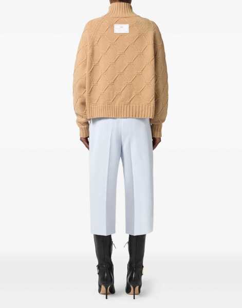 Pulovere Elisabetta Franchi High neck wool sweater Brown Femei (BM 19033738) 4