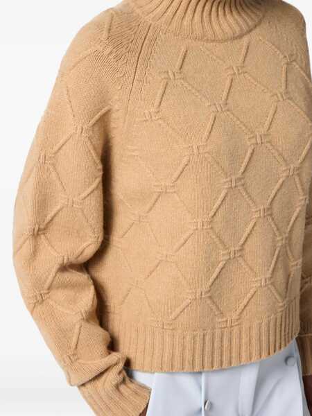 Pulovere Elisabetta Franchi High neck wool sweater Brown Femei (BM 19033738) 5