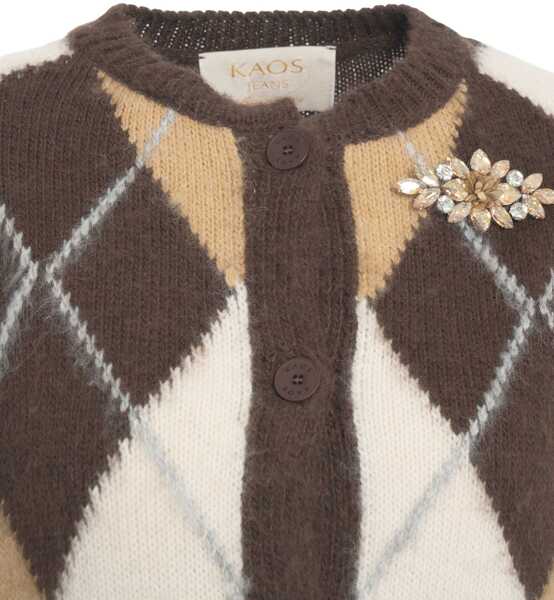Cardigane Kaos Cardigan with brooch Brown Femei (BM 19033750) 4