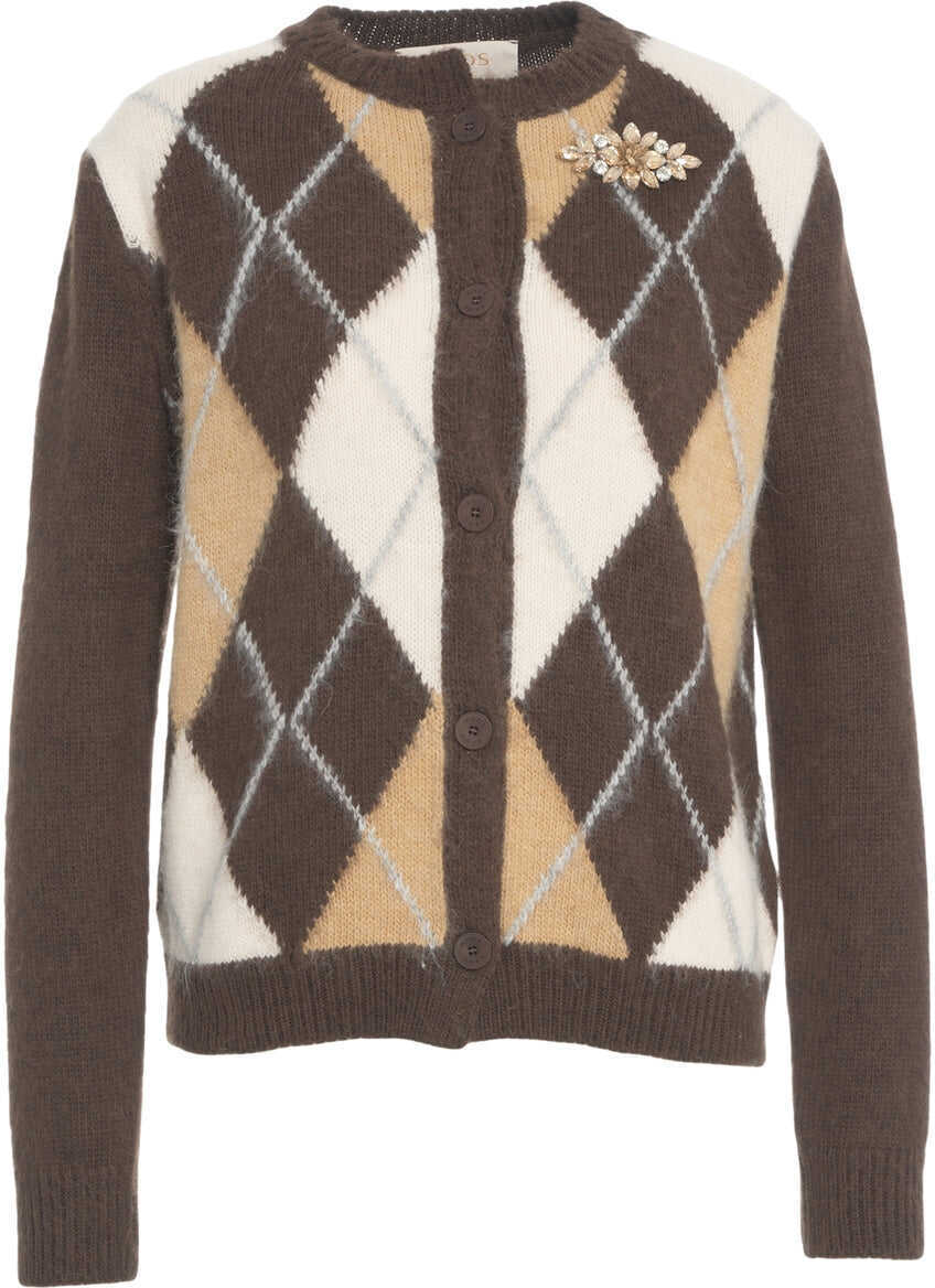 Cardigane Kaos Cardigan with brooch Brown Femei (BM 19033750) 1