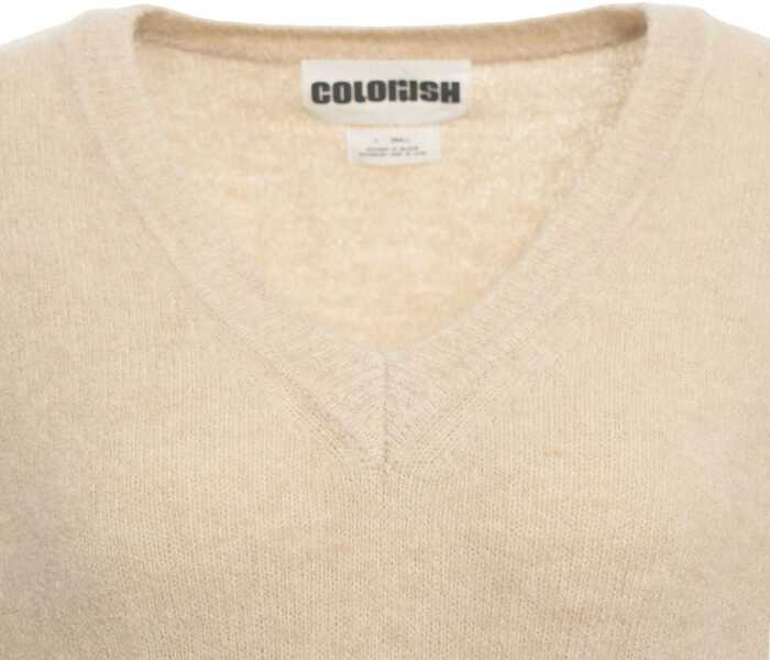 Pulovere CRUSH V-neck sweater Lucia Beige Femei (BM 19033792) 4