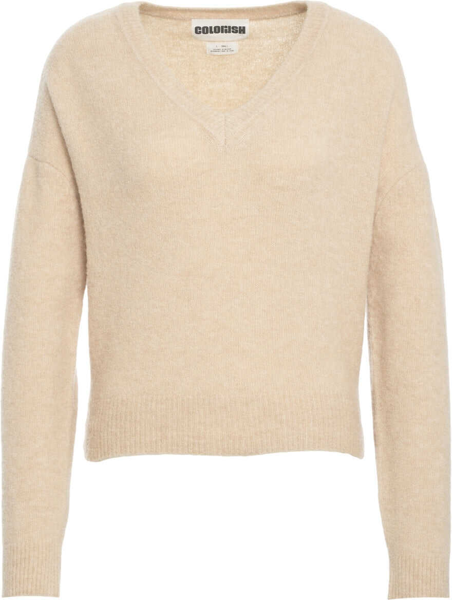 Pulovere CRUSH V-neck sweater Lucia Beige Femei (BM 19033792) 1