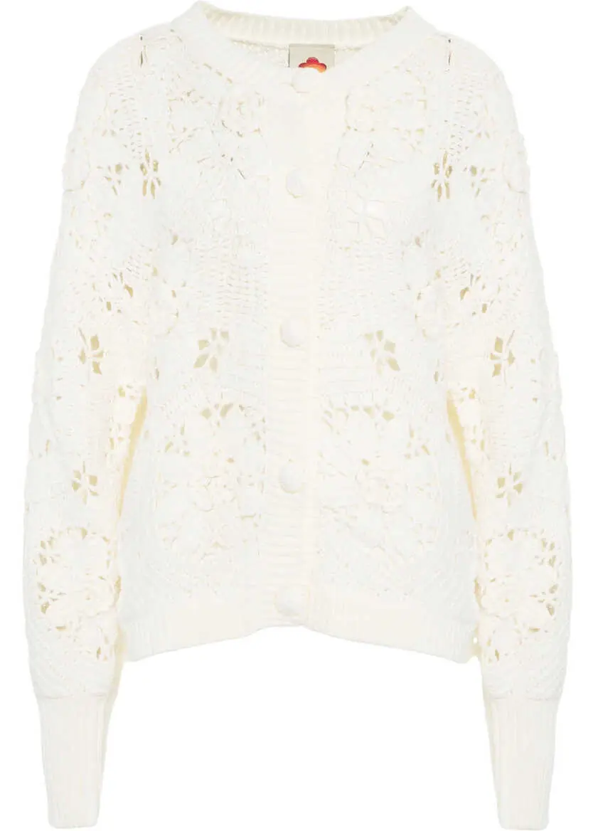Cardigane Farmrio Cardigan with openwork details White Femei (BM 19033795) 2
