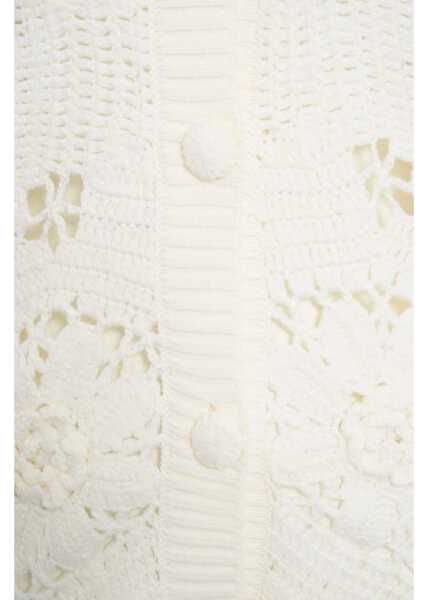 Cardigane Farmrio Cardigan with openwork details White Femei (BM 19033795) 5