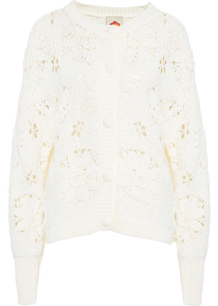 Cardigane Farmrio Cardigan with openwork details White Femei (BM 19033795) 1