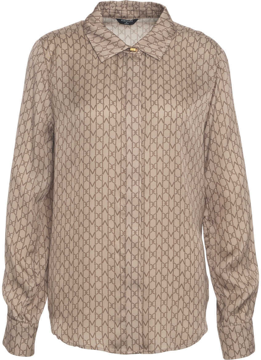 Bluze GUESS Blouse with monogram Brown Femei (BM 19033846) 1