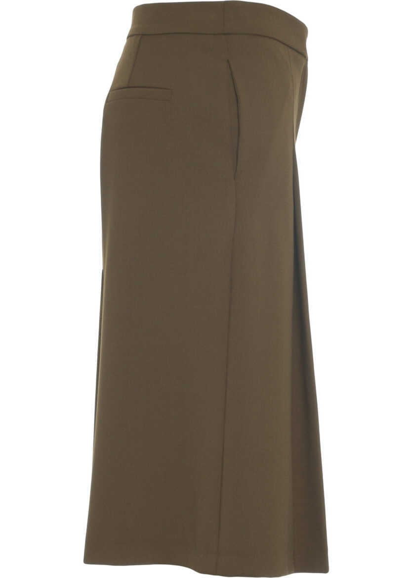 Pantaloni casual Kaos Culotte with pressed creases Green Femei (BM 19033858) 3