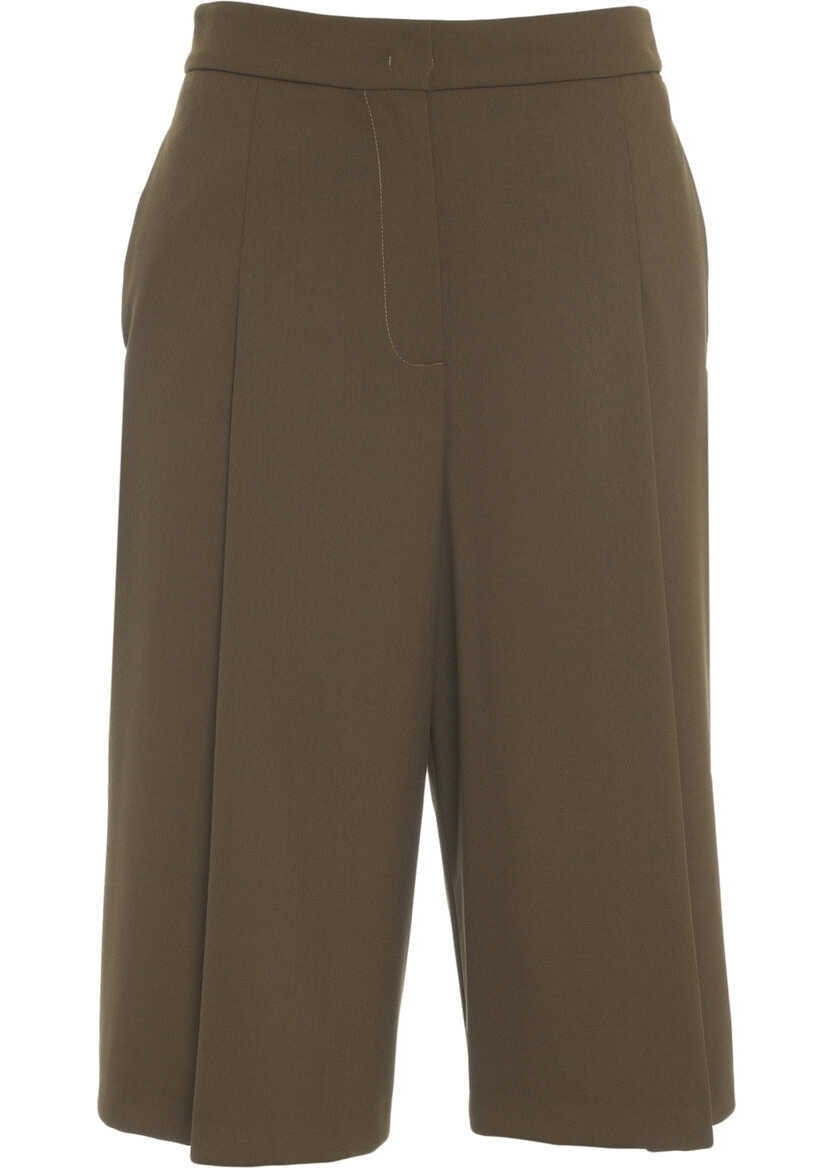 Pantaloni casual Kaos Culotte with pressed creases Green Femei (BM 19033858) 1