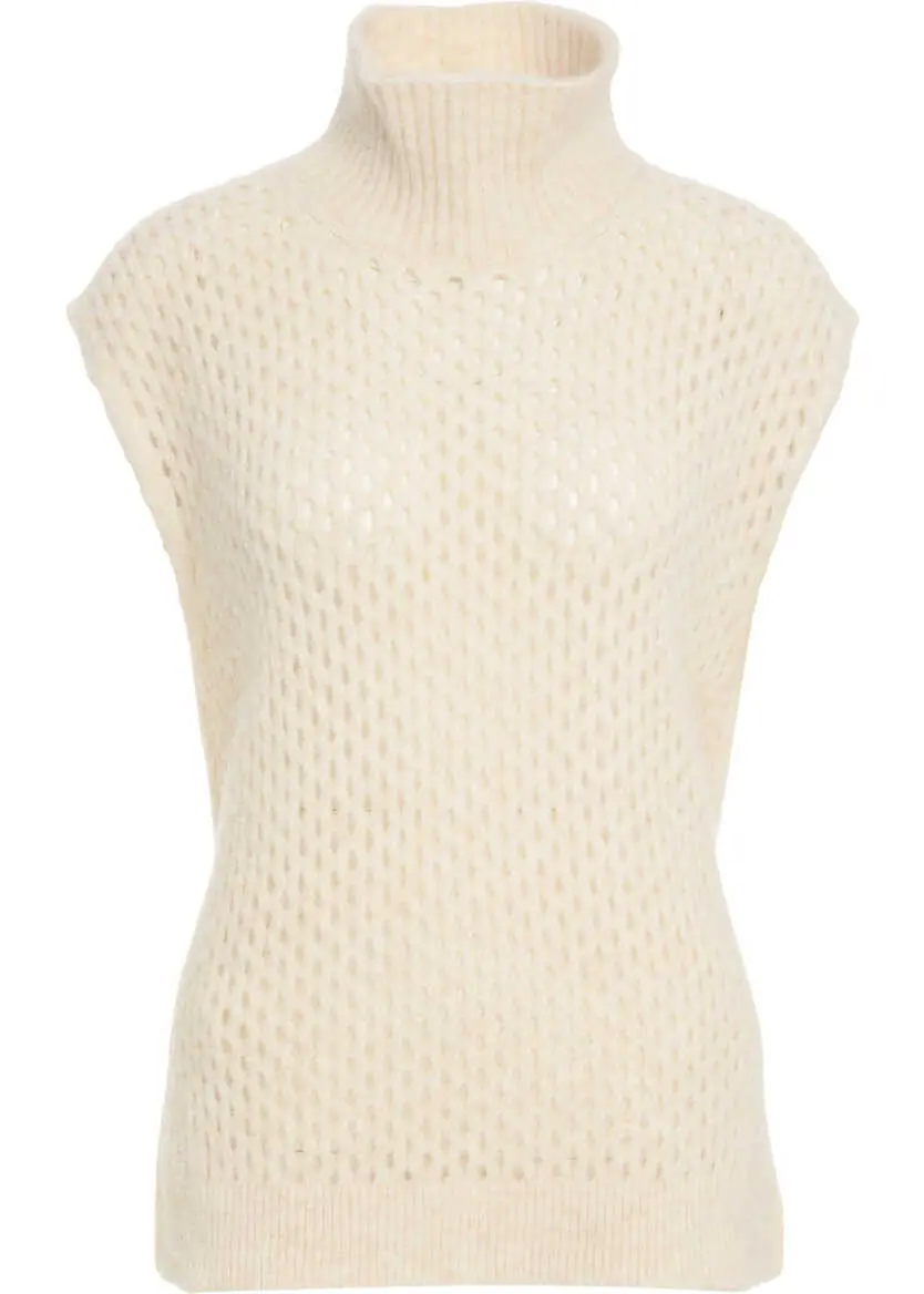Pulovere casual Jei O Knit vest with turtleneck Beige Femei (BM 19033861) 2