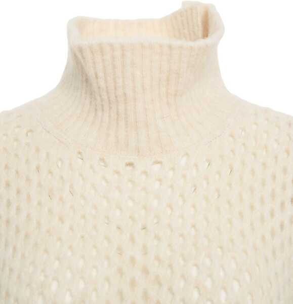 Pulovere casual Jei O Knit vest with turtleneck Beige Femei (BM 19033861) 4